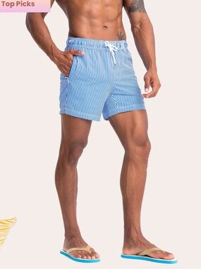 NET Maamgic CoastSweet Striped Print Swim Trunks XL